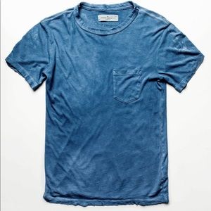 Imogene and Willie Sun-faded indigo pocket tee